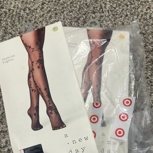 A New Day Sheer Black Floral Tights